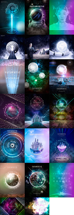 20个炫酷创意合成海报PSD分层素材