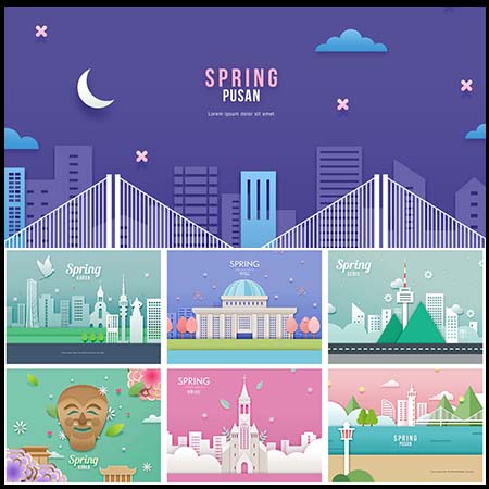 20款韩国高端春季海报PSD素材打包下载