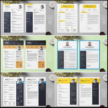 7款简洁大气的个人简历PSD模板