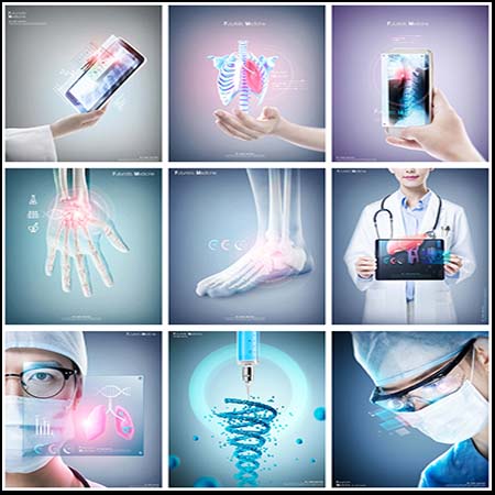 科技生物医疗智能化医院医学PSD模板