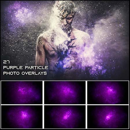 27款紫色粒子照片叠加overlay覆盖层素材
