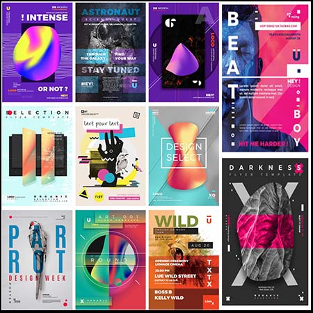 20款抽象海报PSD模板