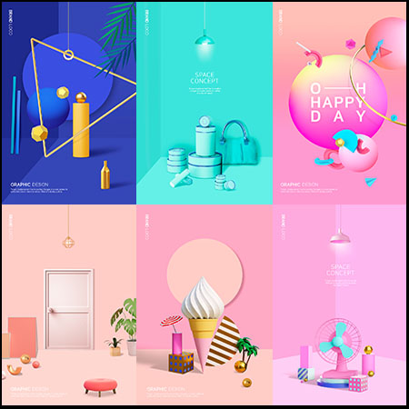 色彩空间创意PSD海报