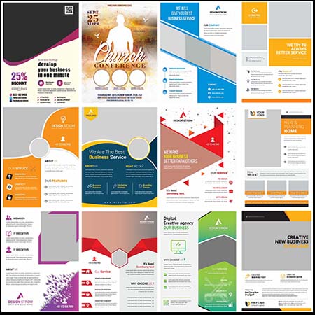 90款公司企业介绍PSD传单模板