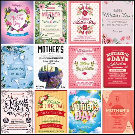 17款母亲节欧式PSD海报