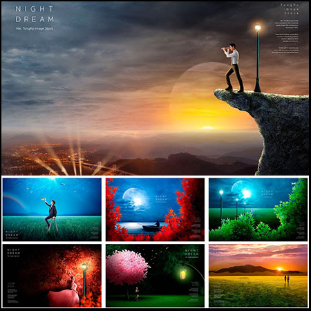 20款时尚创意大自然梦幻风景房地产海报背景PSD模板