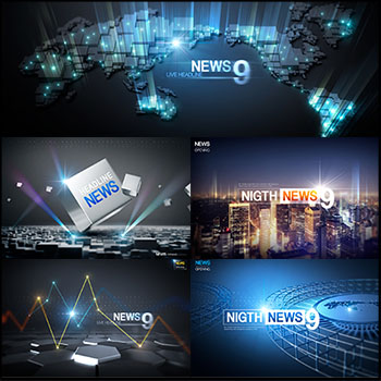 新闻直播背景新闻演播室科技地球智能数码城市PSD素材