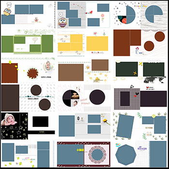 儿童宝贝方版影楼写真相册可爱PSD模板