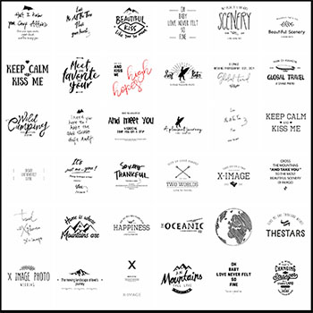 2019旅拍文字模板ins风影楼婚纱儿童摄影写真街拍字体排版PSD素材