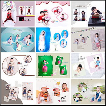 172款儿童相册写真PSD模板