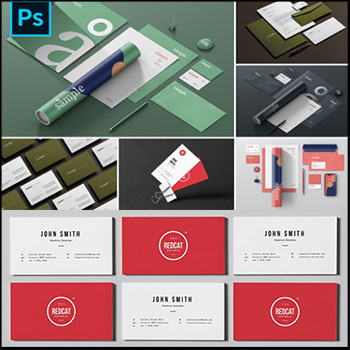公司企业商务办公用品牌LOGO形象VI展示样机PSD智能贴图设计素材
