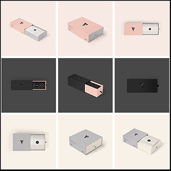 抽拉式珠宝首饰盒和手提袋PSD样机模型