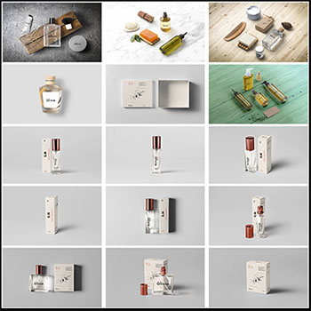 瓶装香水包装PSD样机模型