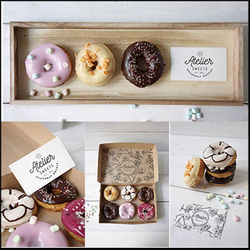 10款甜甜圈甜品和奶茶饮品PSD样机模型