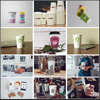 100款奶茶咖啡纸杯系列PSD智能样机