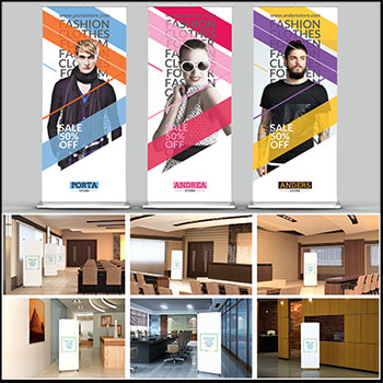 76款展架易拉宝展板PSD样机模型