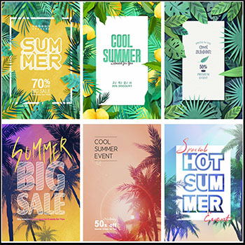 10款夏季旅游渡假商场促销PSD海报模板