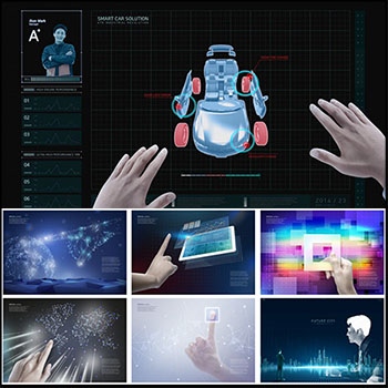 12款大数据科技人工智能PSD海报背景素材