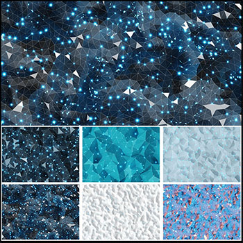 6款低多边形光线粒子科技大数据PSD背景素材