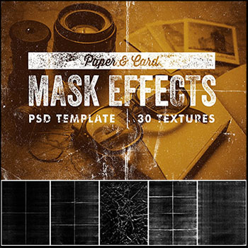 30款做旧折叠破旧痕迹纸张卡片纹理PSD分层模板