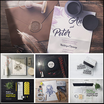 清新企业公司品牌vi平面包装logo设计 贴图样机模板PSD素材