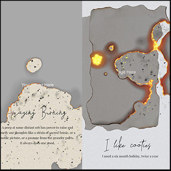 纸张海报燃烧效果PSD模板