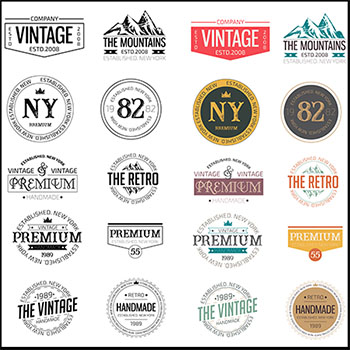 20款标签LOGO标志PSD/AI矢量图标