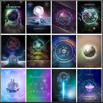 20款科技科幻机器人企业文化创意合成海报PSD分层素材