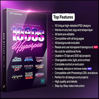 10款1980复古风格字体LOGO艺术字PSD模板