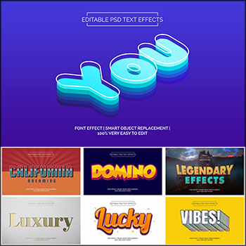 9款游戏风格PS样式艺术字一键置换模板