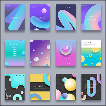 21套渐变抽象海报背景PSD分层模板