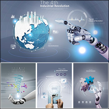 8款人工智能高科技海报PSD分层模板