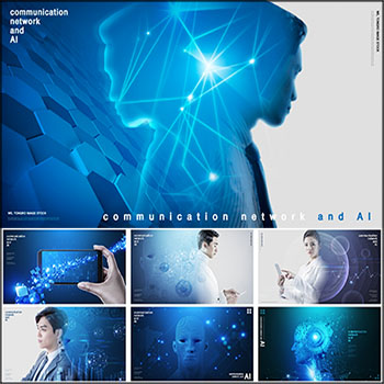 20款AI人工智能高科技炫酷海报背景PSD分层素材