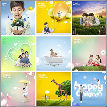 20款家庭亲子互动儿童教育培训海报PSD模板