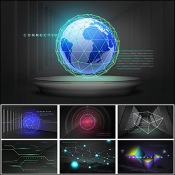 11款多边形炫彩几何图案背景PSD分层模板