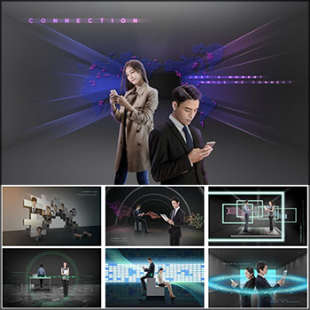 10款智能科技商务企业文化海报背景PSD分层素材