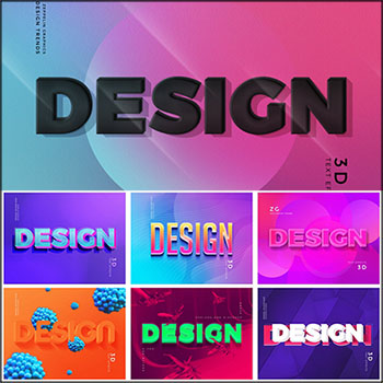 10款3D立体字一键置换样机PSD分层模板