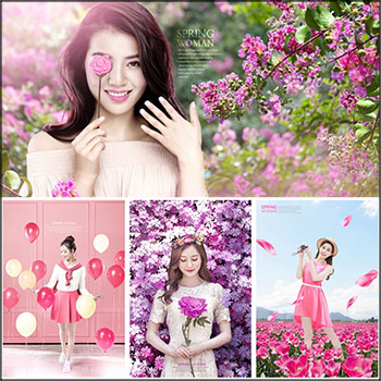 11款漂亮女性女生个人写真电商购物促销PSD分层素材