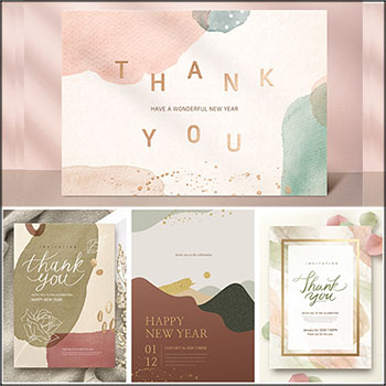 2020典雅奢华艺术感恩海报邀请函PSD分层模板