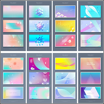 18套潮流渐变横幅背景PSD分层素材
