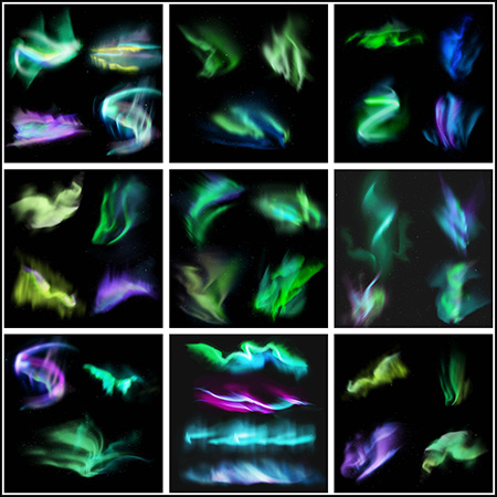 20款光效极光插图PSD分层模板