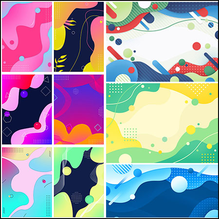 45款孟菲斯风格渐变背景PSD分层素材