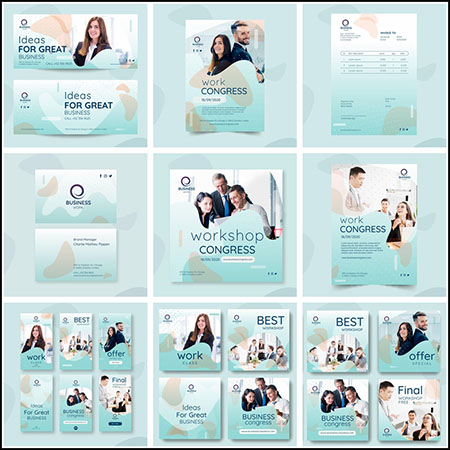 8套企业宣传介绍海报横幅第一素材网矢量模板精选