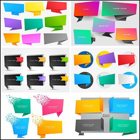 8套折纸风格促销标签第一素材网矢量素材精选