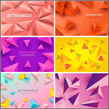 7款三角体几何图形3D立体背景第一素材网矢量素材精选