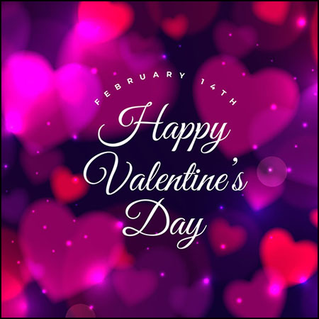 2款情人节爱心和花瓣粉色朦胧横幅背景第一素材网矢量素材精选