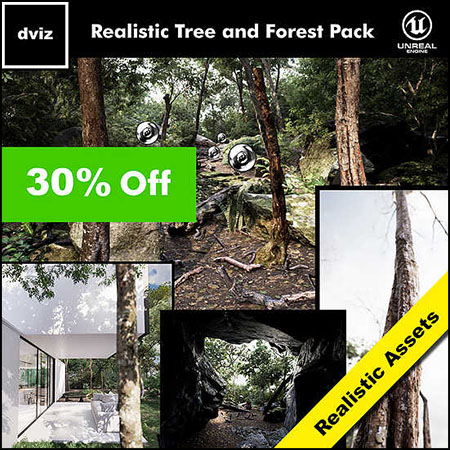 森林大树 小草 树桩 岩石 植物UE4模型