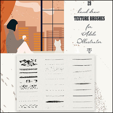 29款AI矢量纹理笔刷