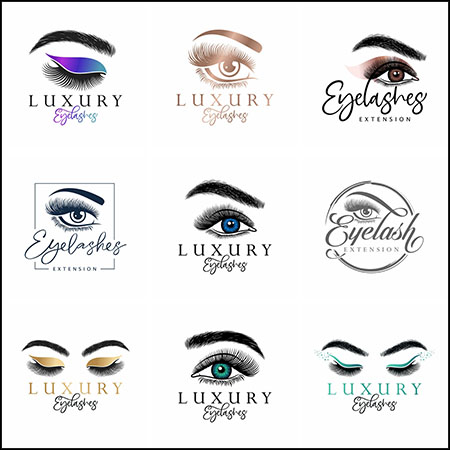 豪华美容眼睛睫毛徽标LOGO标志第一素材网矢量素材精选