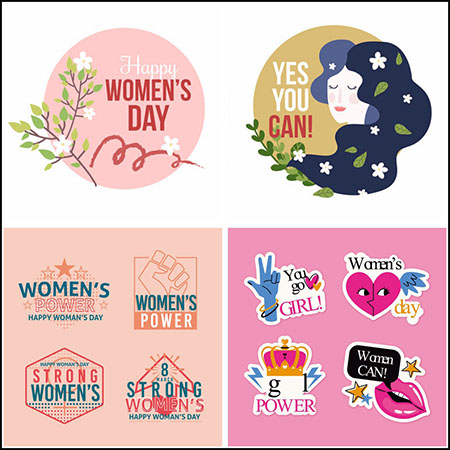 12款女人节三八妇女节插图剪贴画第一素材网矢量素材精选